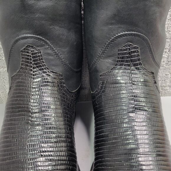 Tecovas The Earl Mens Size US 12.5D Obsidian Lizard Leather Pull-On Roper Boots main image 7